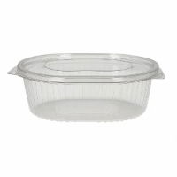 375cc rPET Oval hinged salad container (8x50)