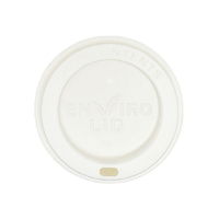 80mm White Compostable Hot Cup Lids (8oz) (10x100)